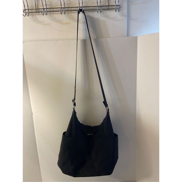 Baggallini black crossbody Nylon purse multi-pockets 14x14 - Picture 1 of 5